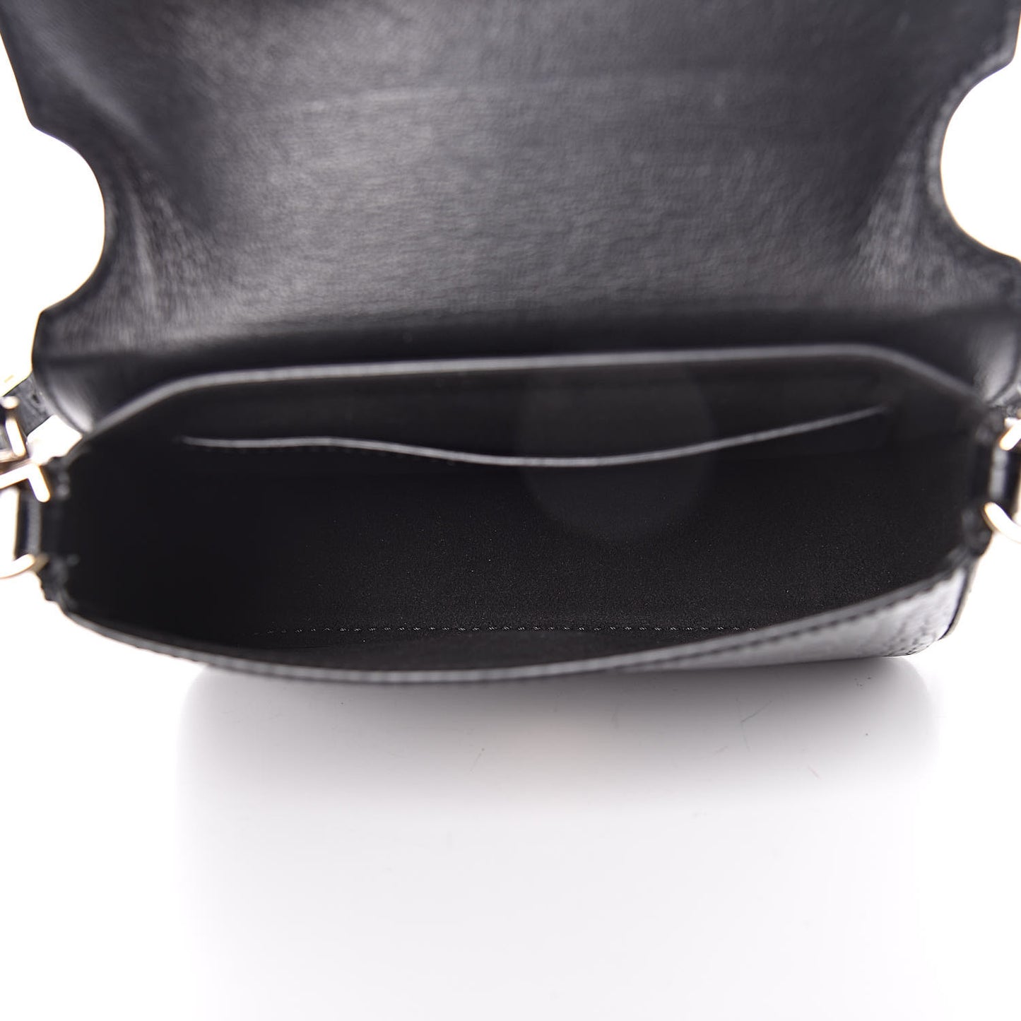 Calfskin Crocodile Embossed Mini Nobile Shoulder Bag Black