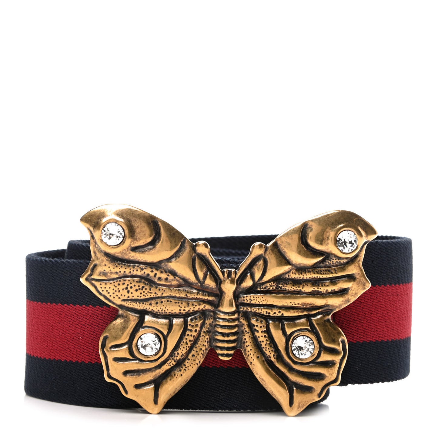 Nylon Web Embellished Butterfly Belt 95 38 Red Blue