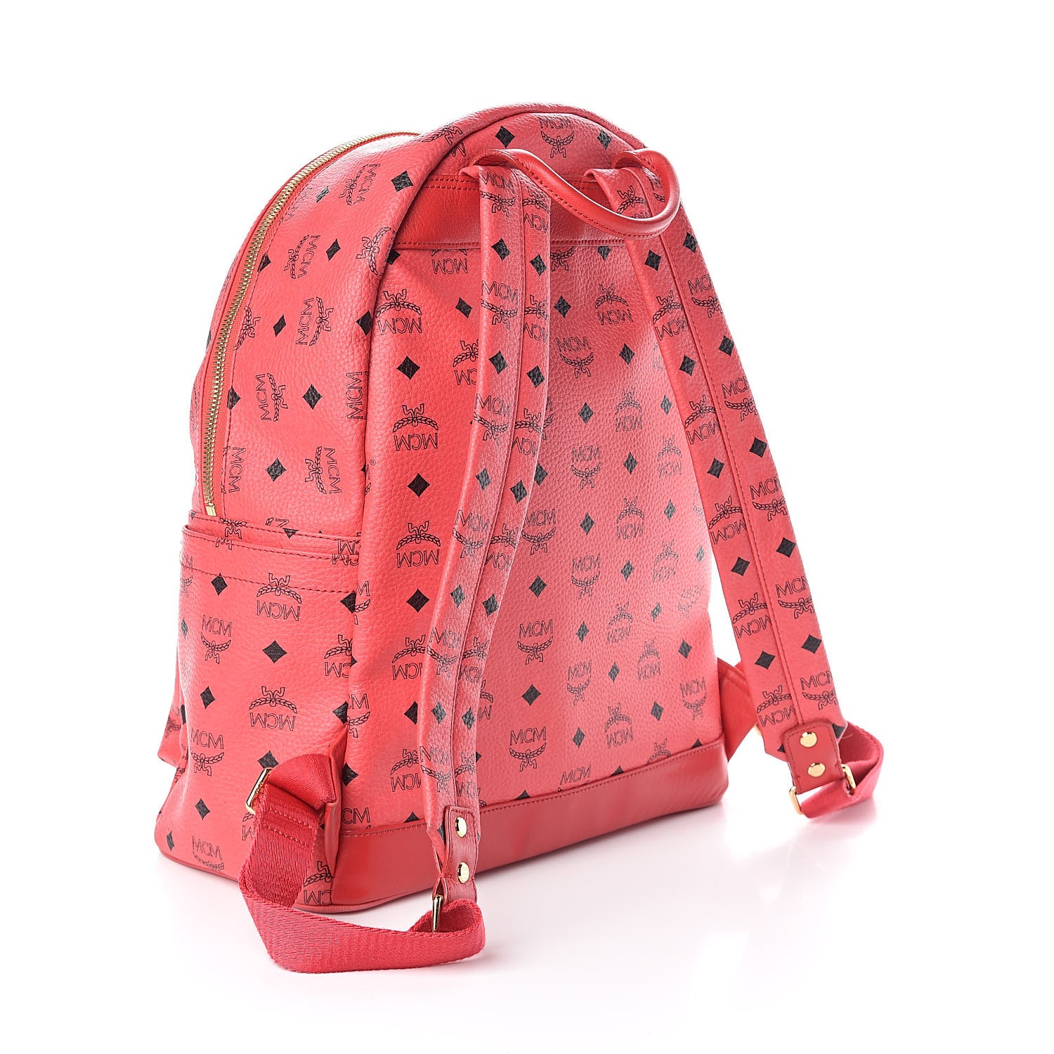 MCM Visetos Studded Medium Stark London Olympic Backpack Corail 3 of 13