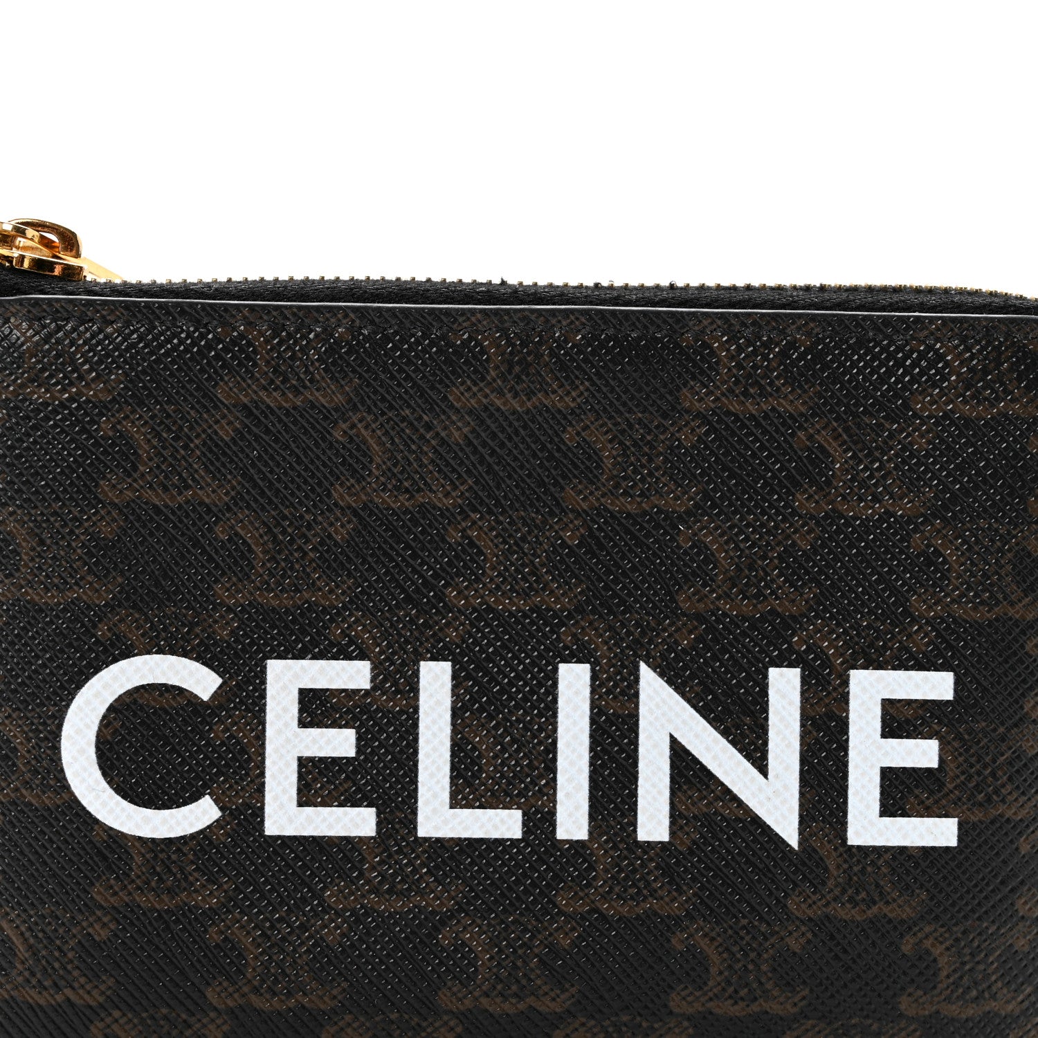 Celine Triomphe Canvas Logo Coin and Card Pouch With Hook Black 6 of 10
