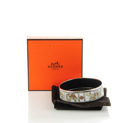 Hermes Enamel Printed Elephant Torana Wide Bracelet 70 5 of 5