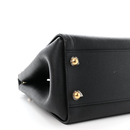 Burberry Soft Grain Calfskin Medium Buckle Tote Black 10 of 15