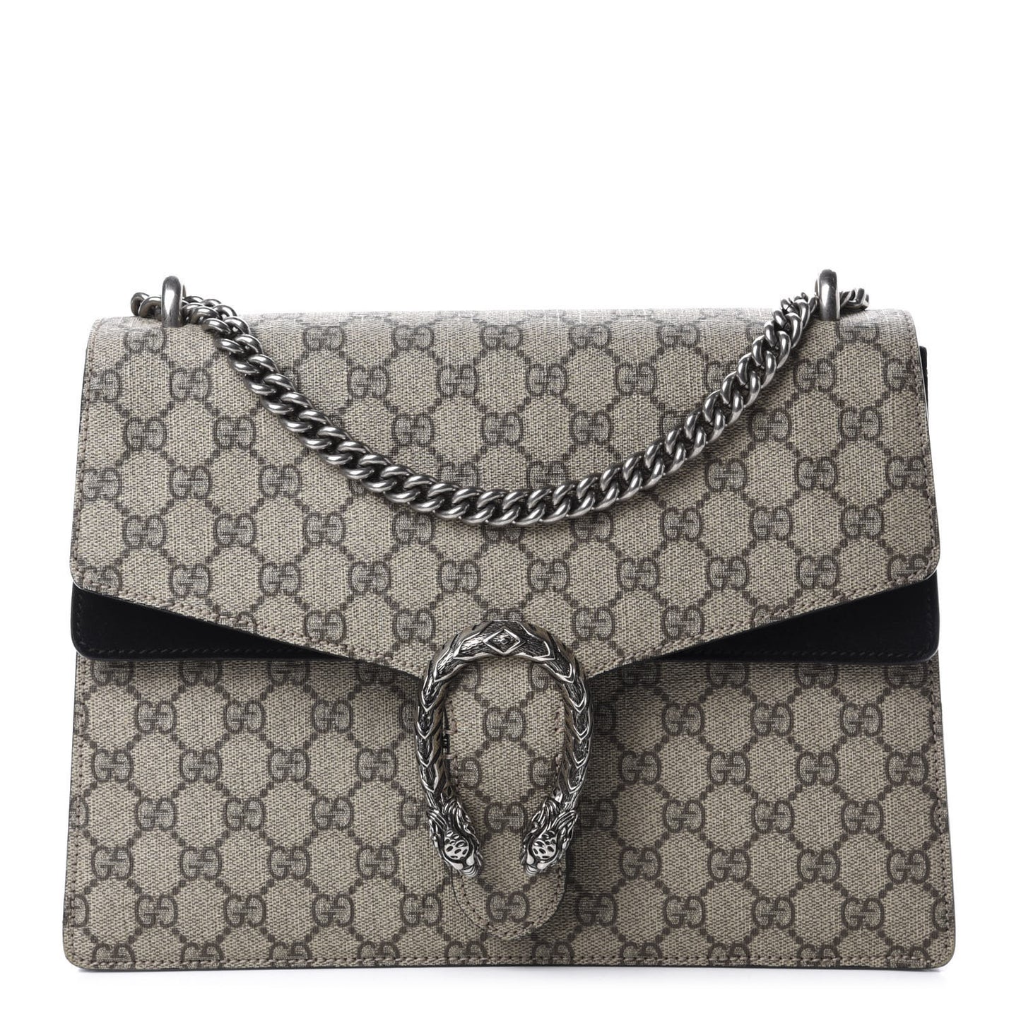 GG Supreme Monogram Medium Dionysus Shoulder Bag Black