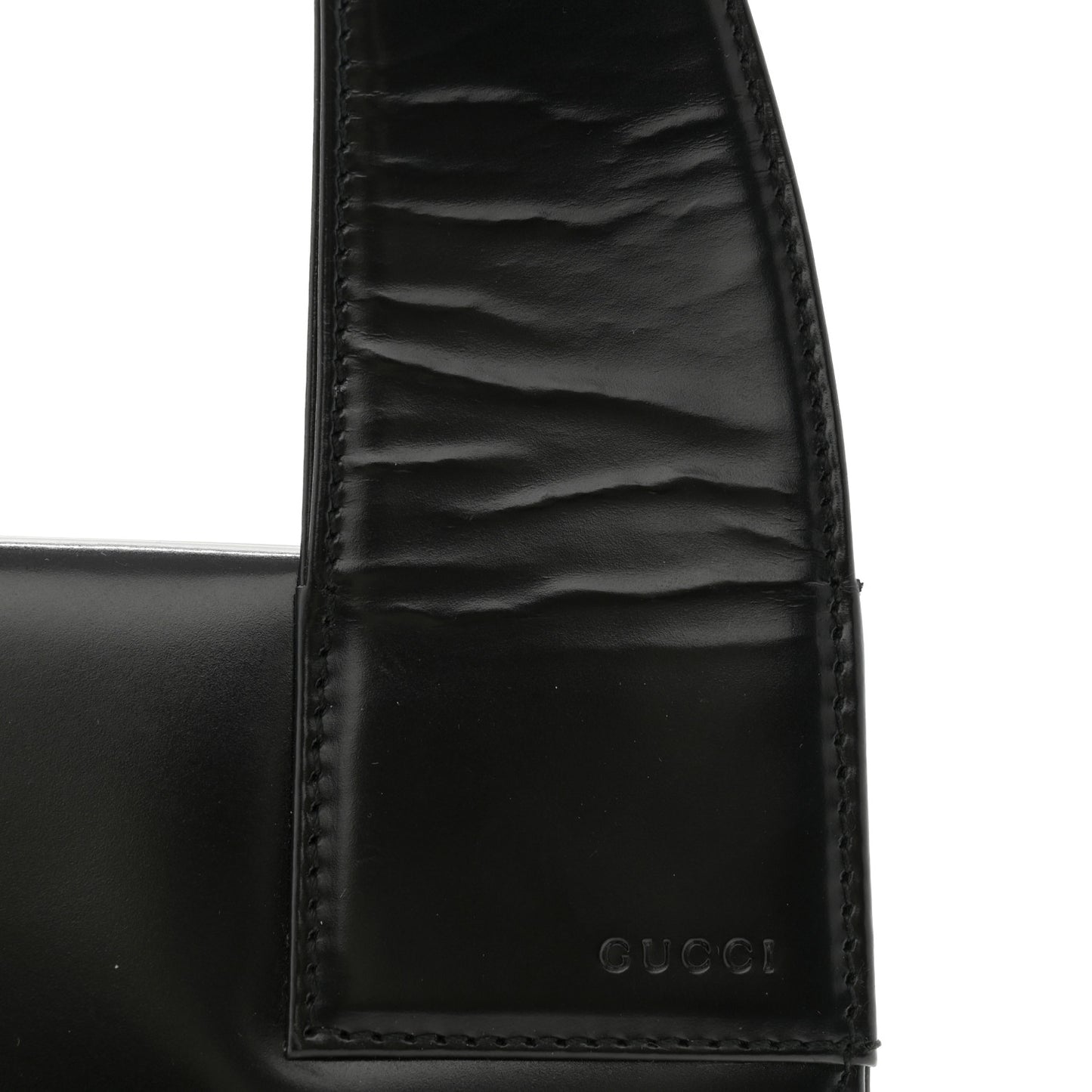 Shiny Calfskin Shoulder Bag Black