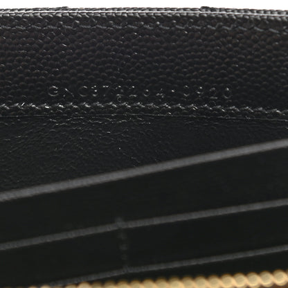 Saint Laurent Grain De Poudre Matelasse Chevron Monogram Flap Wallet Black 8 of 8