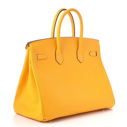 Hermes Epsom Horseshoe Birkin 35 Jaune 3 of 44