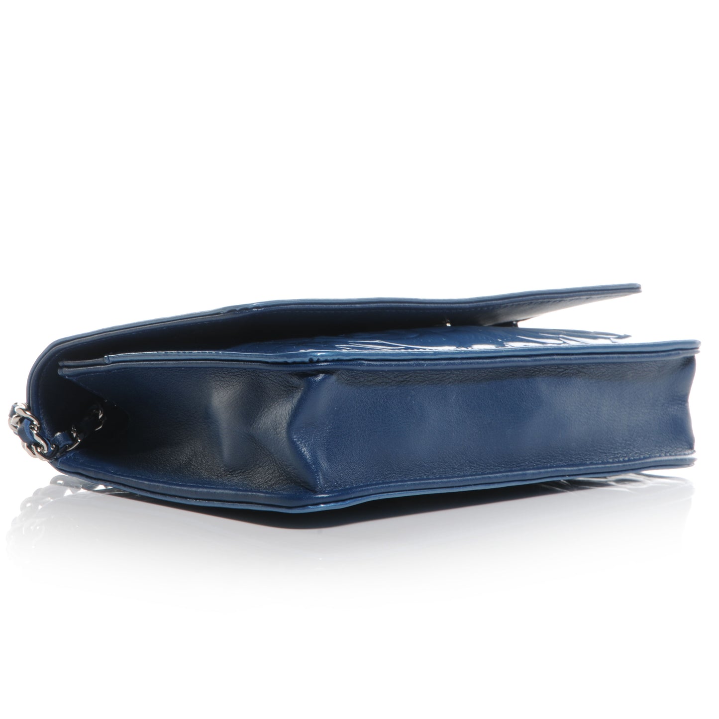 Patent Camellia Wallet on Chain WOC Blue