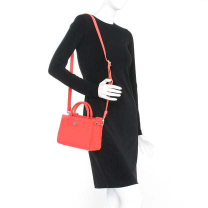 Christian Dior Grained Calfskin Mini Diorever Flap Fluorescent Goji Pink 8 of 8
