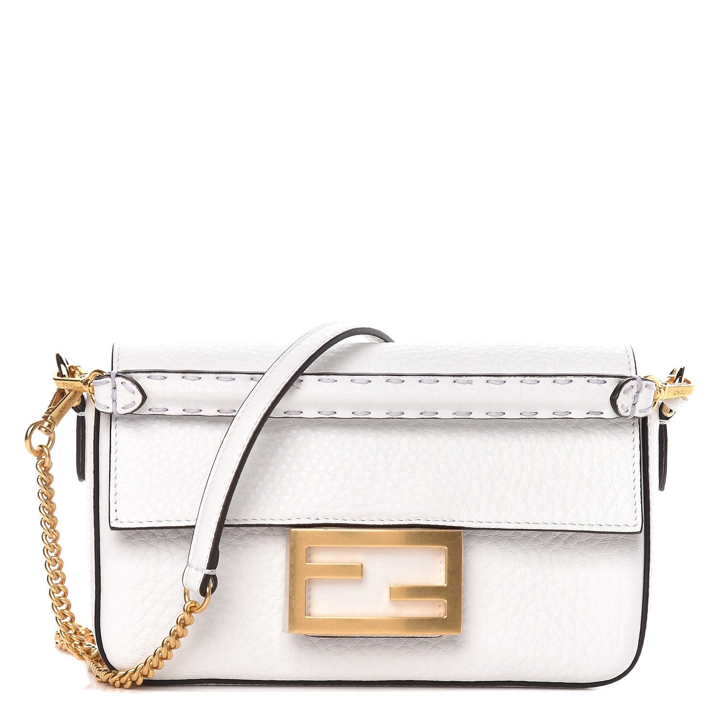 Fendi Cuoio Romano Mini Baguette White 1 of 11