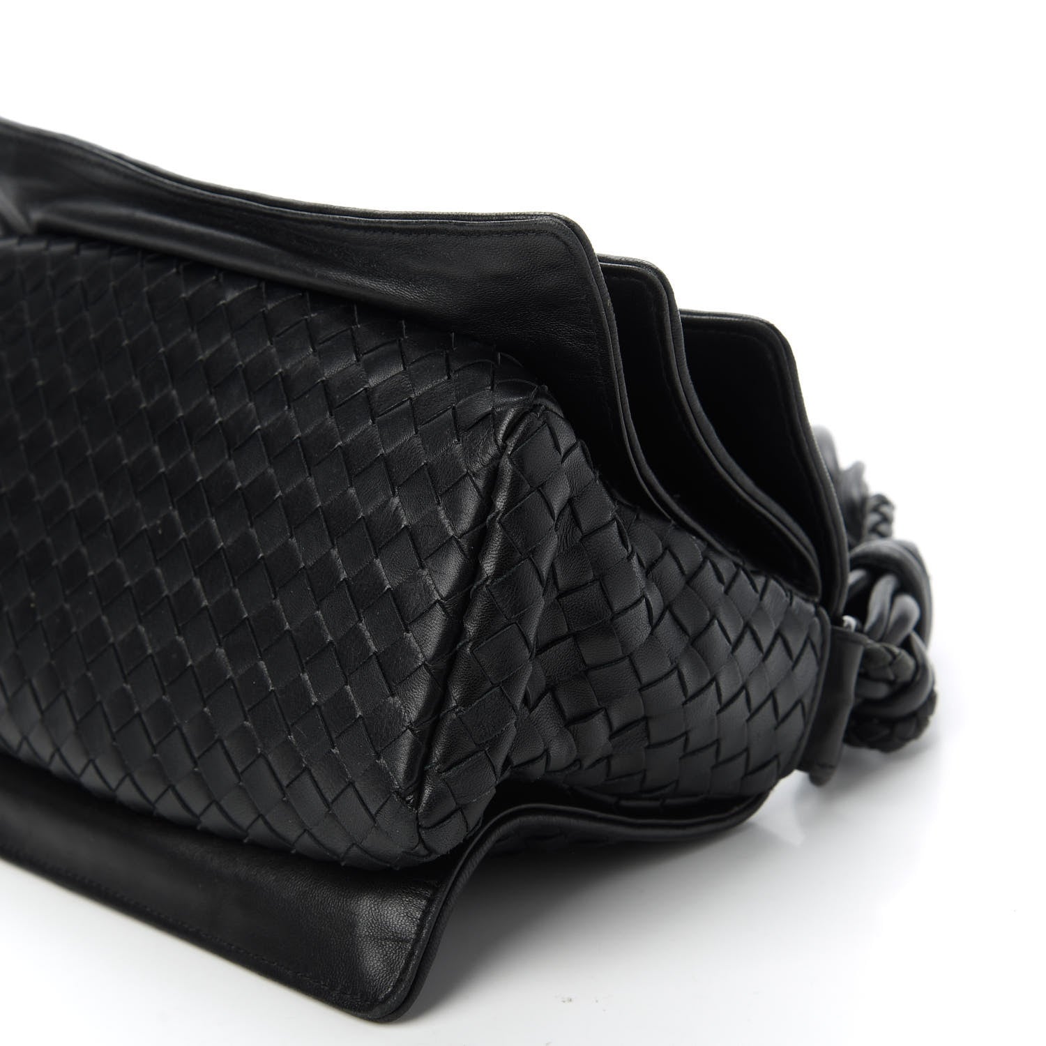 Bottega Veneta Nappa Intrecciato Braided Flap Shoulder Bag Black 7 of 10