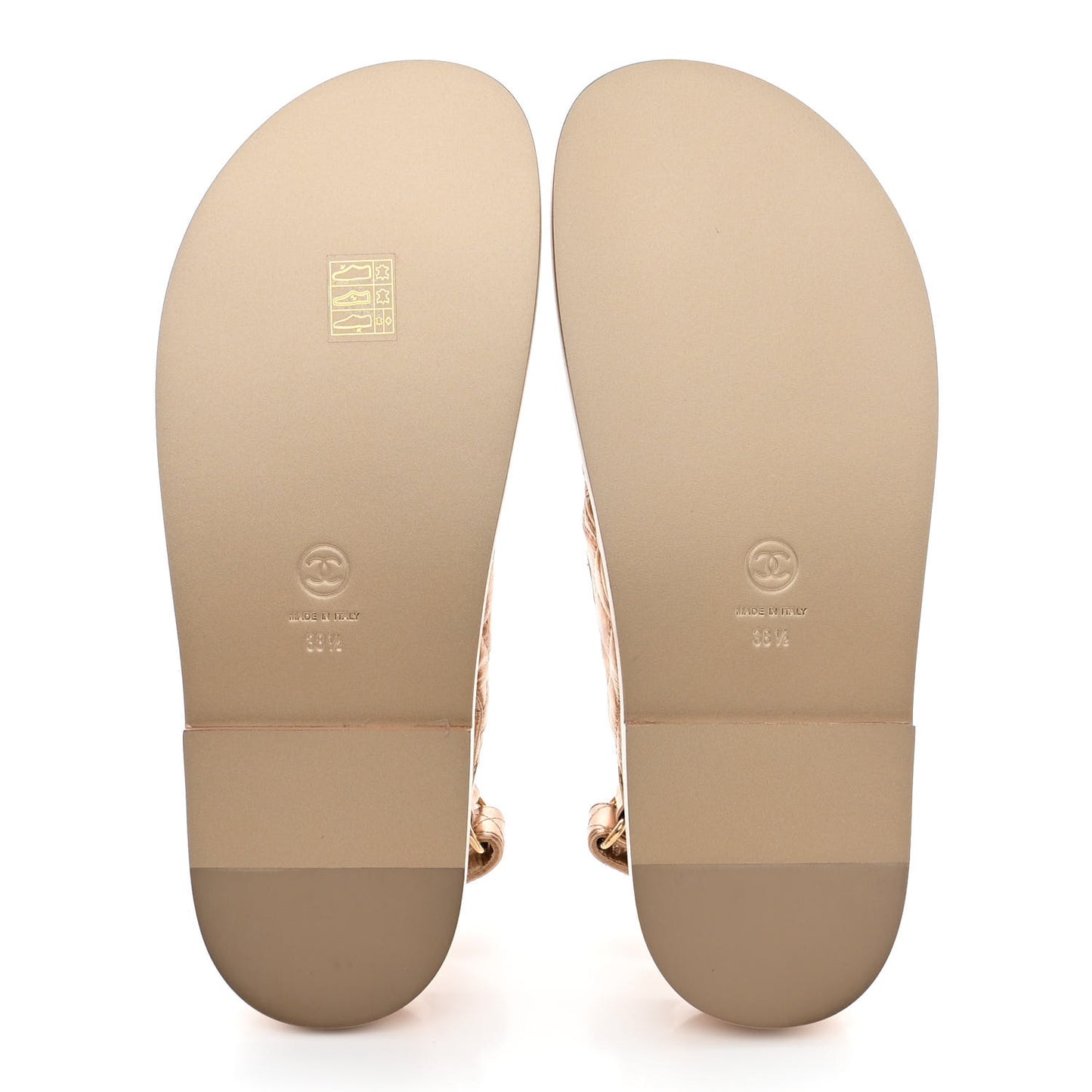 Iridescent Lambskin Quilted Velcro Dad Sandals 38.5 Light Bronze