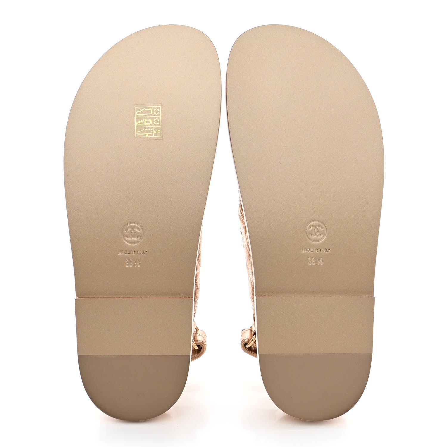Chanel Iridescent Lambskin Quilted Velcro Dad Sandals 38.5 Light Bronze 5 of 10