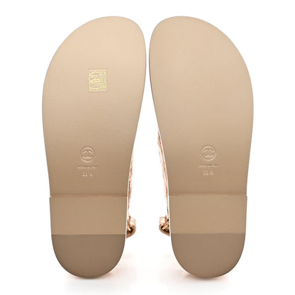 Chanel Iridescent Lambskin Quilted Velcro Dad Sandals 38.5 Light Bronze 5 of 10