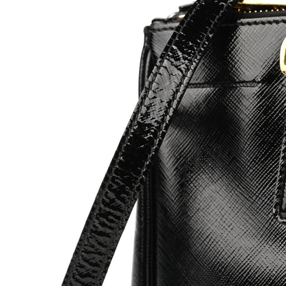 Prada Saffiano Vernice Small Galleria Double Zip Tote Black 10 of 12