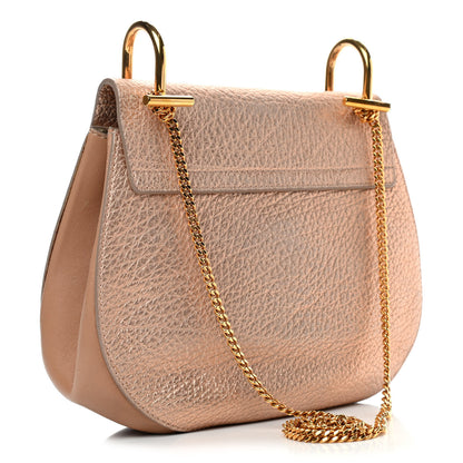Chloe Metallic Grained Goatskin Drew Shoulder Bag Rose Gold 2 of 4