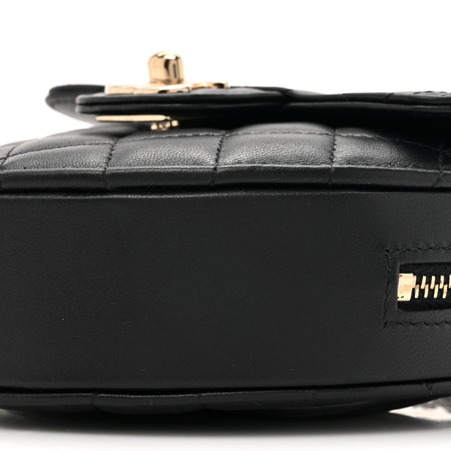 Lambskin Quilted CC In Love Heart Clutch With Chain Black