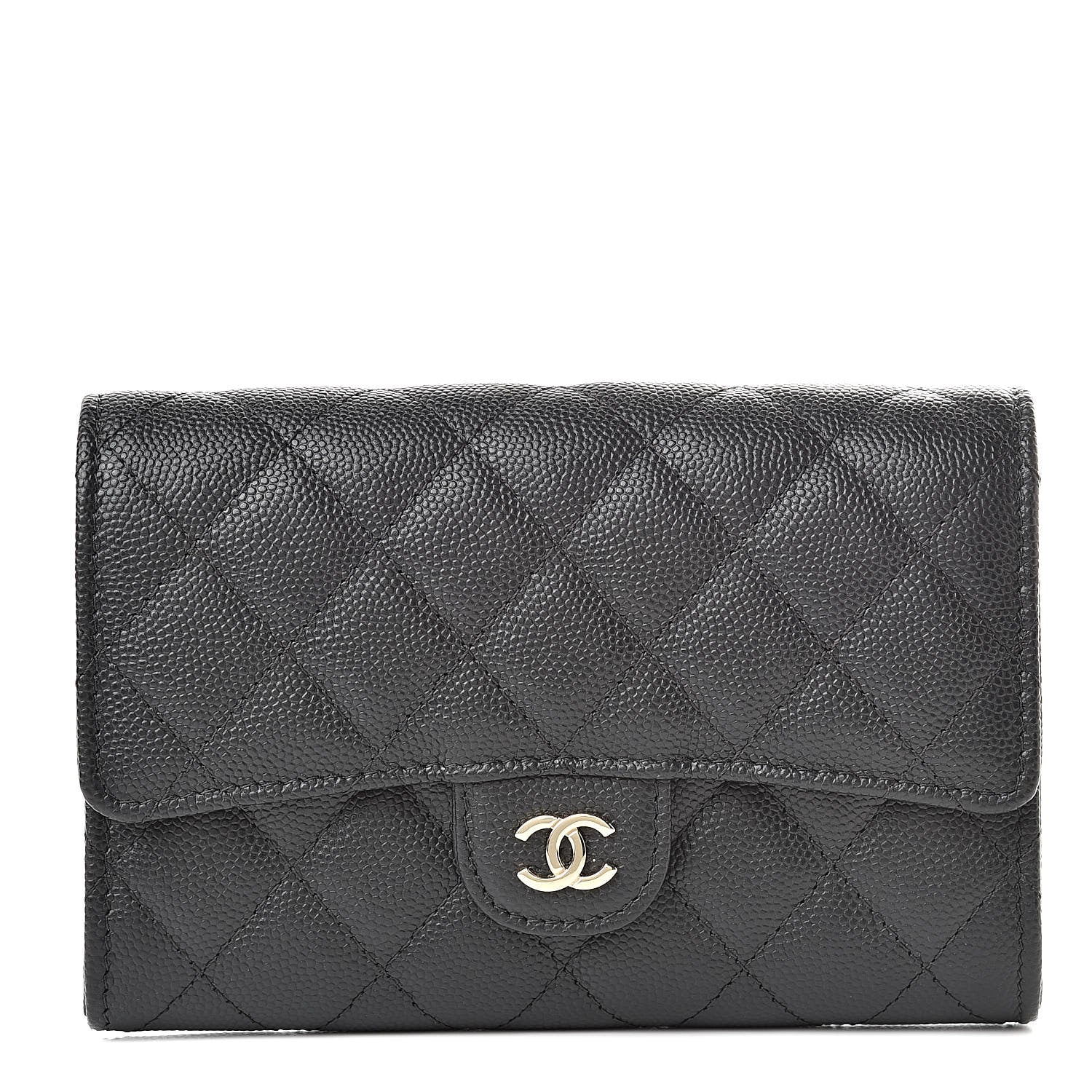 Chanel Caviar Quilted Medium Flap Wallet Black 1 of 9