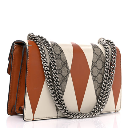 Gucci GG Supreme Monogram Calfskin Colorblock Small Dionysus Shoulder Bag White Brown 2 of 14