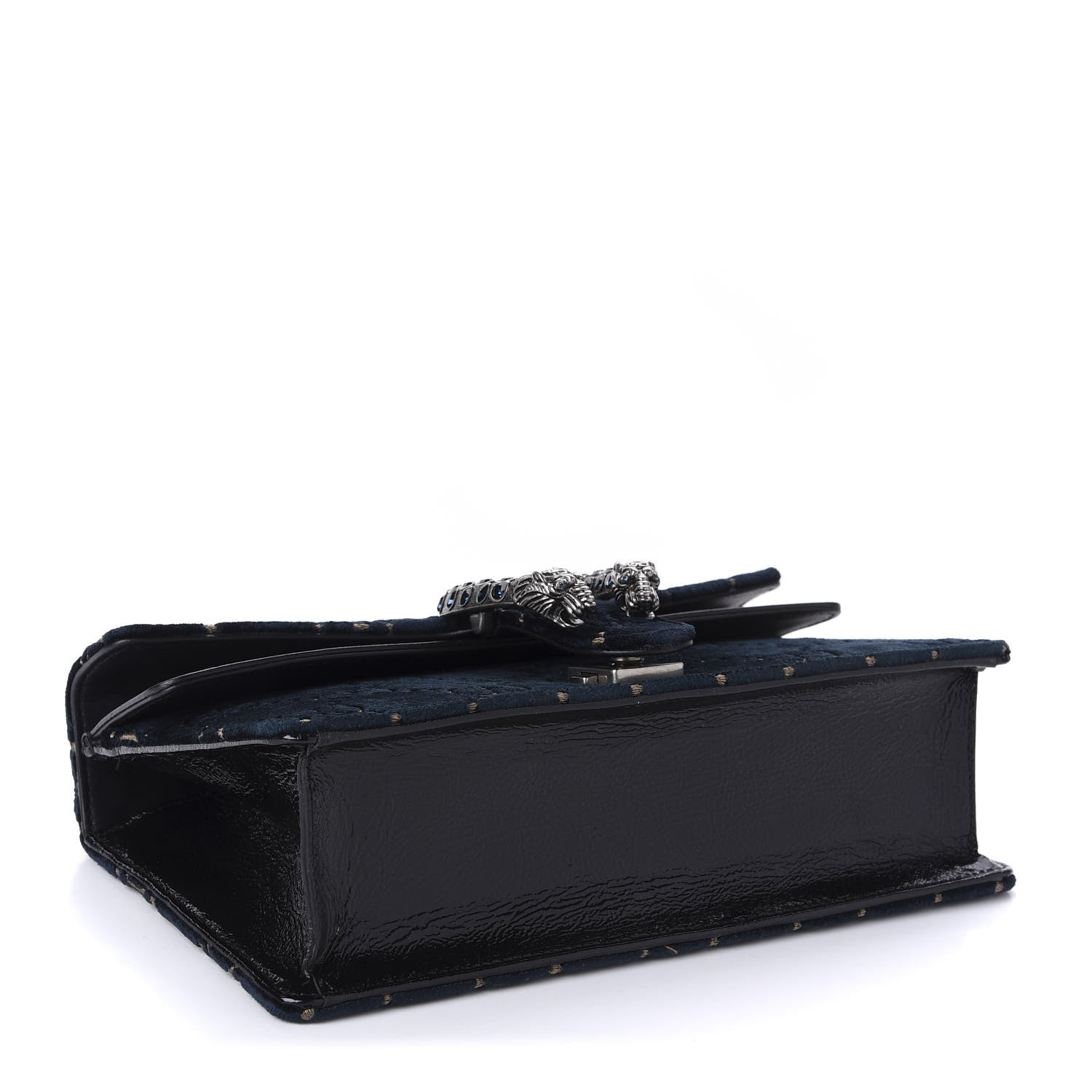 Gucci Velvet Skipper Crystal GG Monogram Small Dionysus Shoulder Bag Blue Beige Black 4 of 10