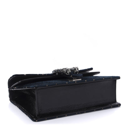 Gucci Velvet Skipper Crystal GG Monogram Small Dionysus Shoulder Bag Blue Beige Black 4 of 10