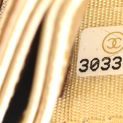 Chanel Aged Metallic Calfskin Pearl CC Quilted Card Holder Gold 8 of 9