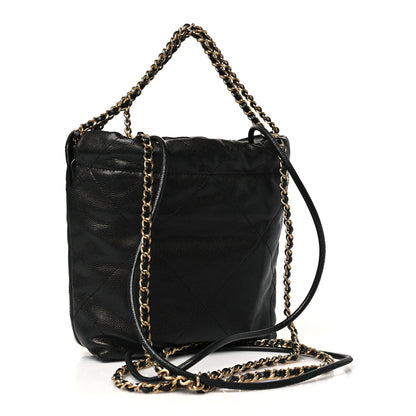 Chanel Shiny Caviar Quilted Monochrome Mini Chanel 22 Black 3 of 11