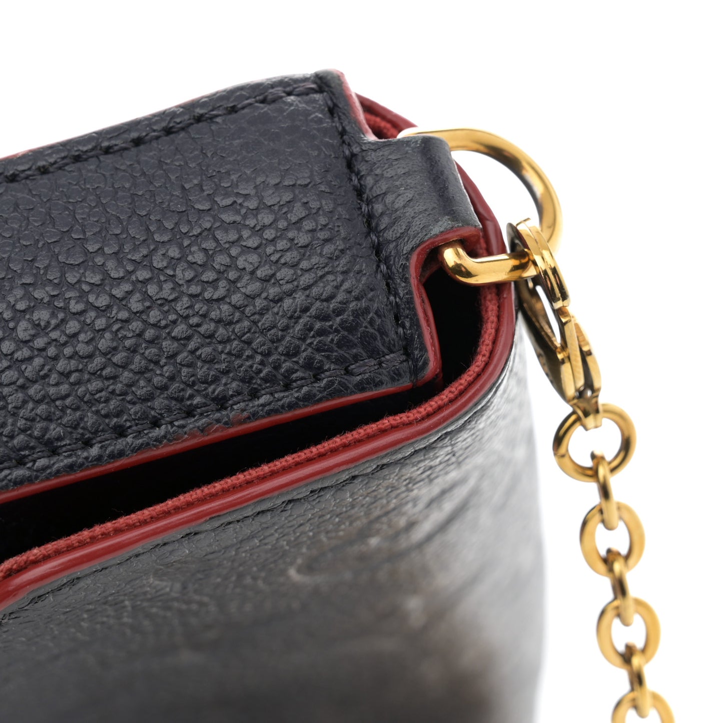 Empreinte Pochette Felicie Chain Wallet Marine Rouge