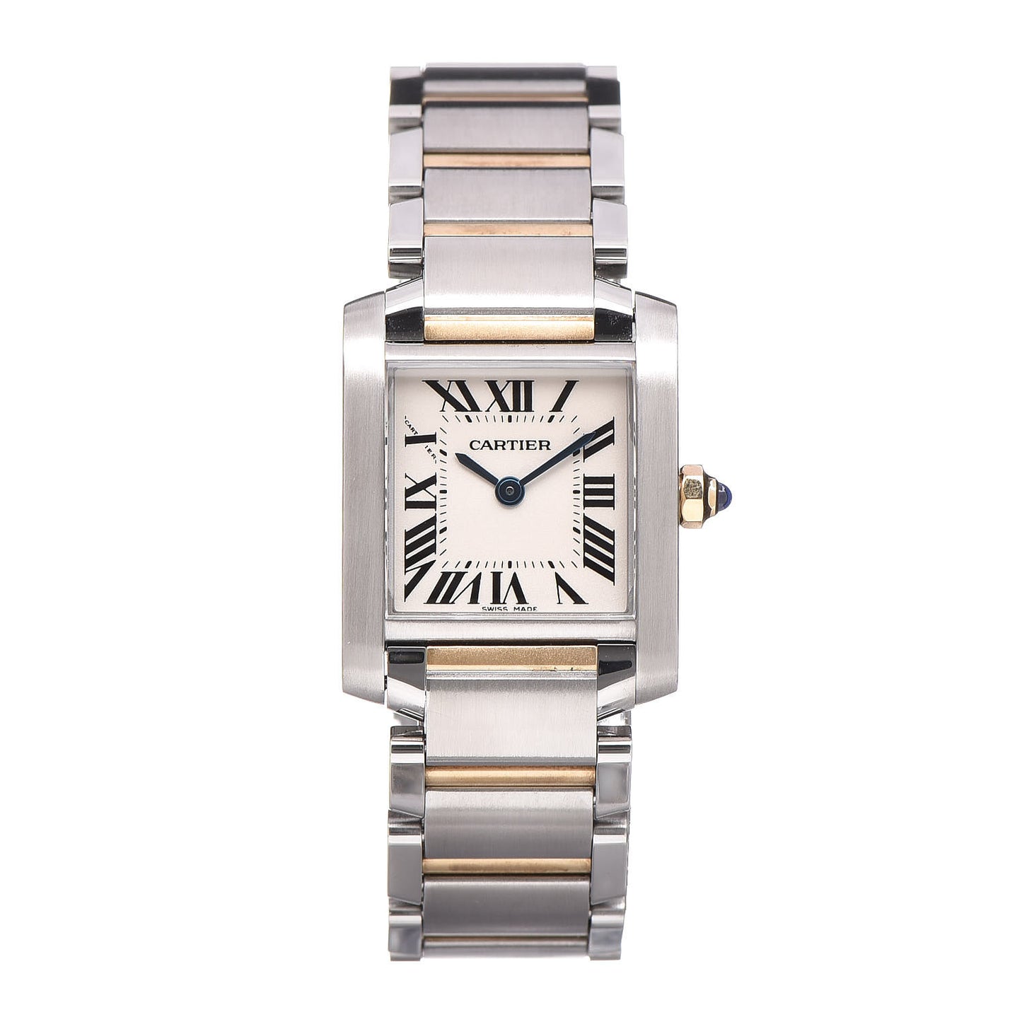 Stainless Steel 18K Yellow Gold 20mm Tank Francaise Quartz Watch