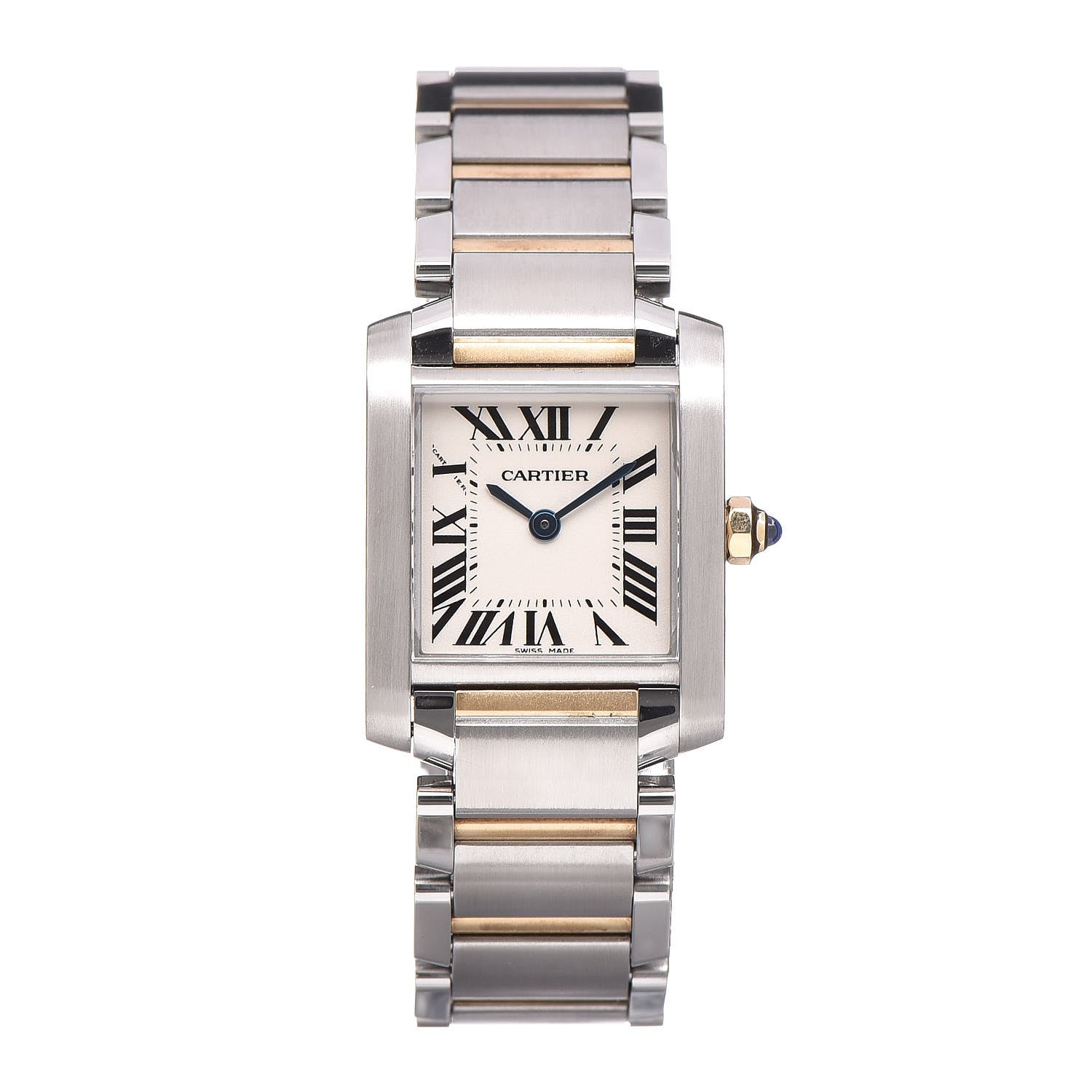 Cartier Stainless Steel 18K Yellow Gold 20mm Tank Francaise Quartz Watch 1 of 8