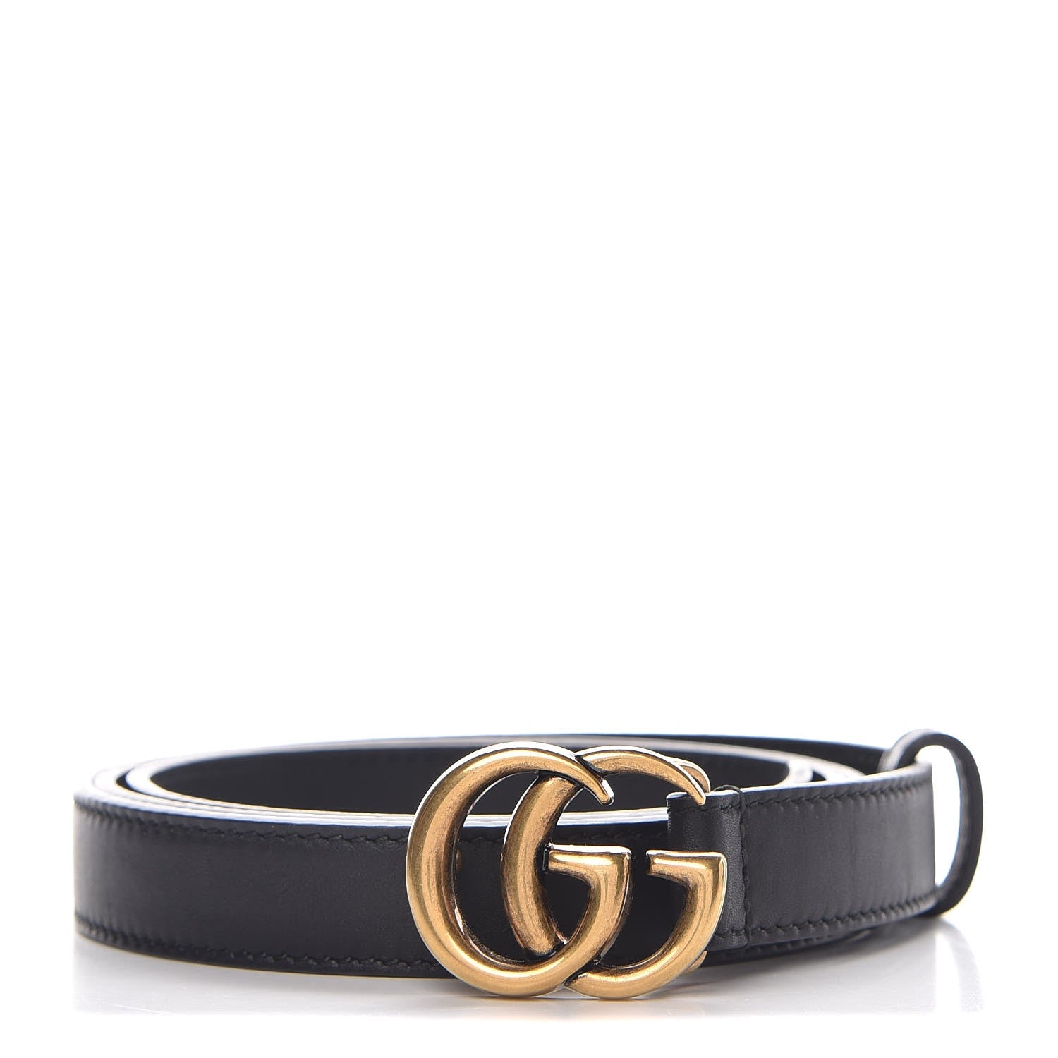 Gucci Calfskin Double G 20mm Belt 95 38 Black 1 of 7