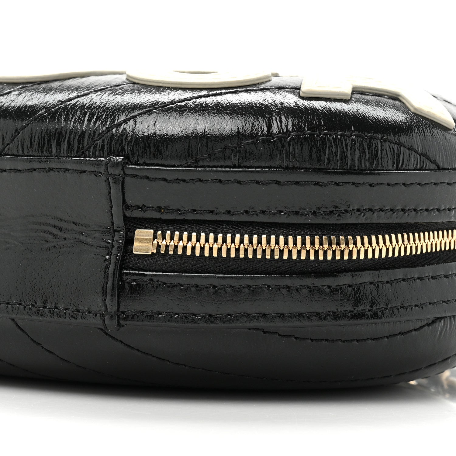 Chanel Lambskin Embroidered Chevron Quilted La Pausa Tassel Clutch Black 8 of 9
