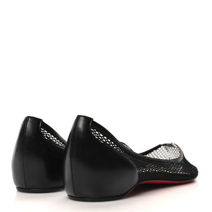 Christian Louboutin Mesh Calfskin Filomena Flats 37 Black 4 of 7