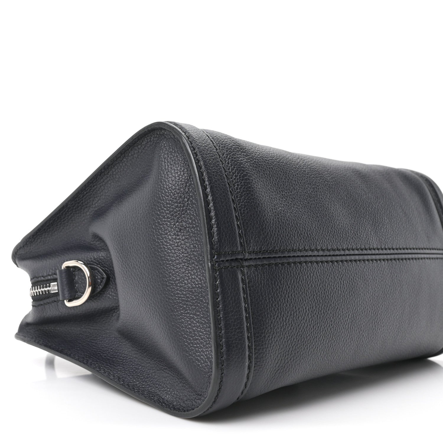 Alexander McQueen Pebbled Calfskin Small Skull Padlock Zip Around Tote Navy 9 of 10