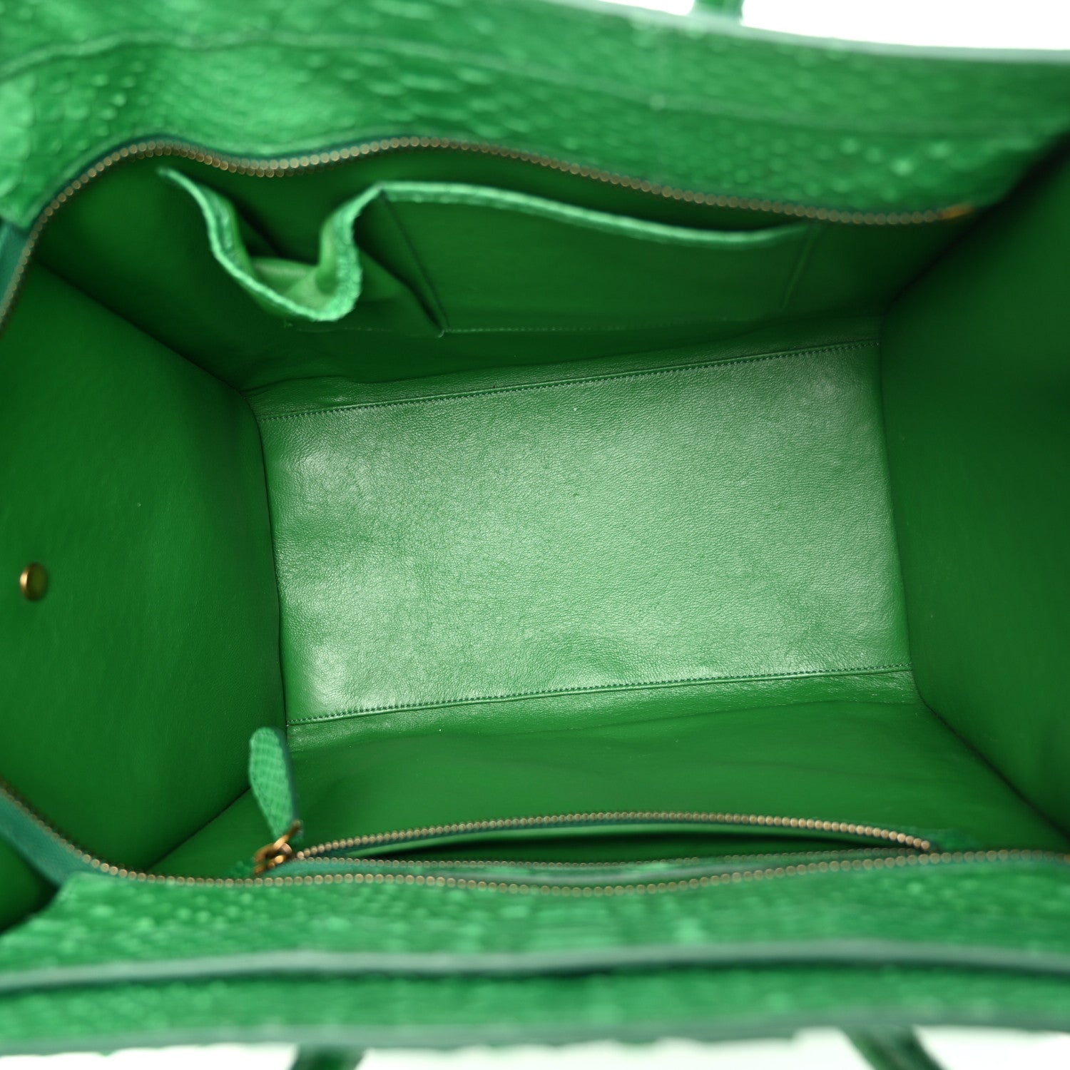 Celine Snakeskin Mini Luggage Green 5 of 12