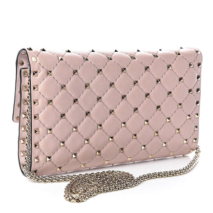 Valentino Garavani Nappa Rockstud Spike Wallet on Chain Water Rose 3 of 10