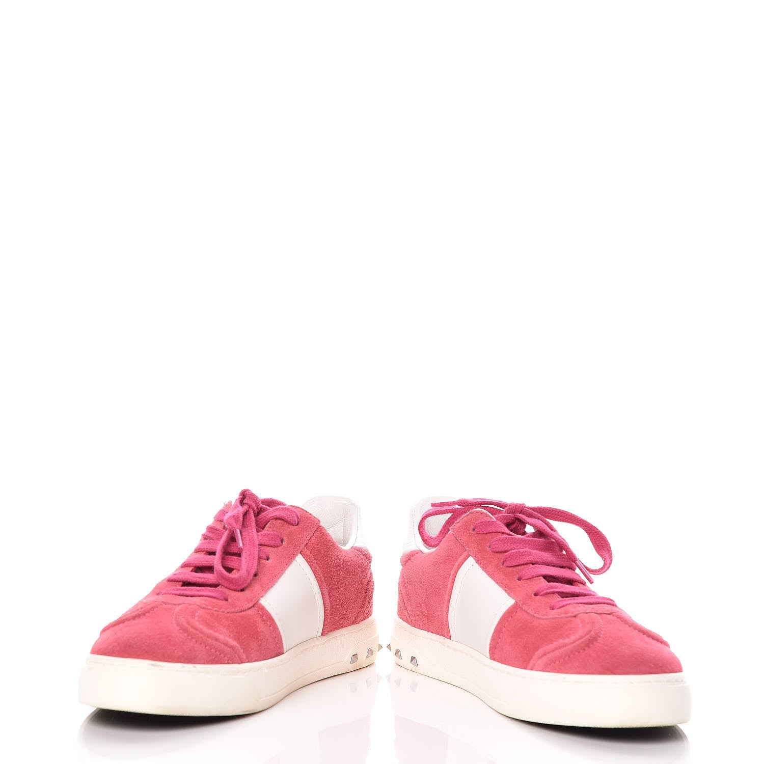 Valentino Garavani Suede Womens Flycrew Sneakers 35 Shadow Pink Optic White 6 of 13