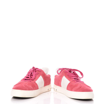 Valentino Garavani Suede Womens Flycrew Sneakers 35 Shadow Pink Optic White 6 of 13