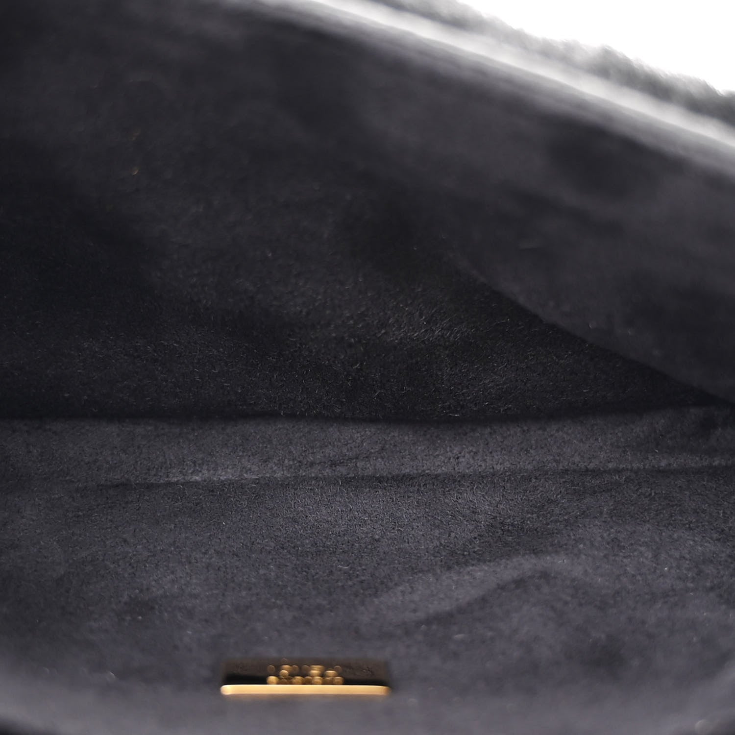 Fendi Shearling Shiny Nappa Micro Baguette Black 5 of 11