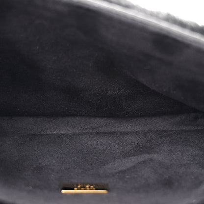 Fendi Shearling Shiny Nappa Micro Baguette Black 5 of 11