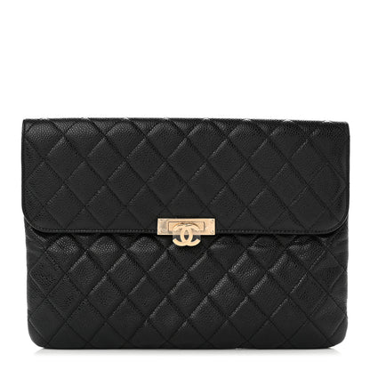 Chanel Caviar Quilted Medium Golden Class Pouch Black 1 of 7
