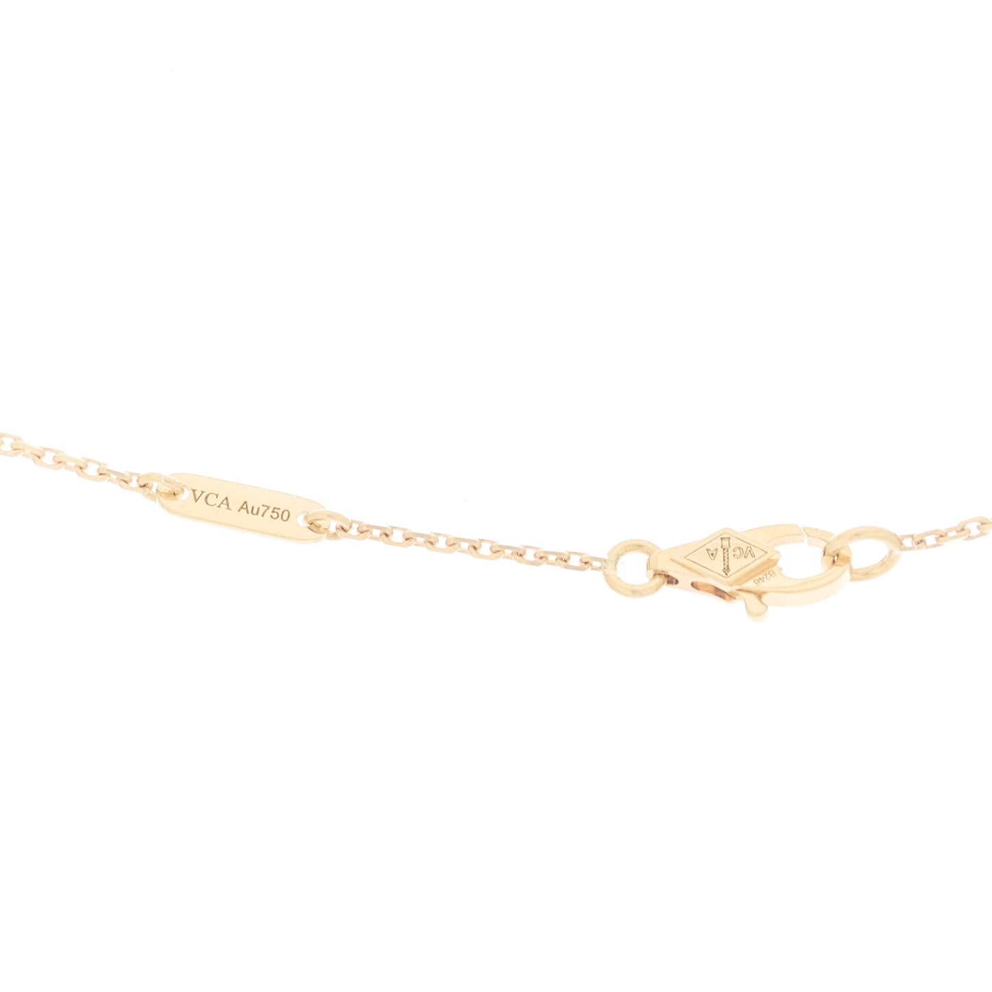 18K Yellow Gold Mother of Pearl Sweet Alhambra Pendant Necklace