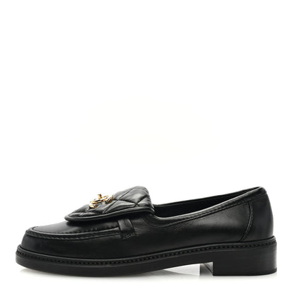 Chanel Lambskin Quilted CC Turnlock Loafers 38.5 Black 1 of 8