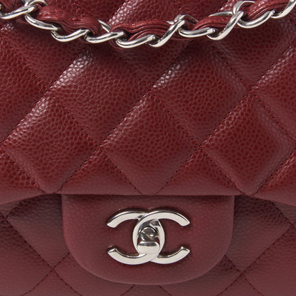 Chanel Caviar Quilted Jumbo Double Flap Dark Red 8 of 10