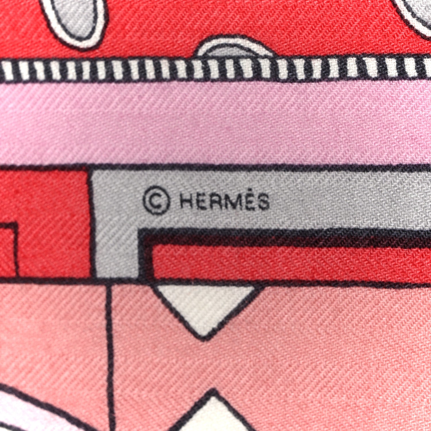 Hermes Cashmere Silk La Danse Des Amazones Shawl 140 Vieux Rose Gris White 5 of 5