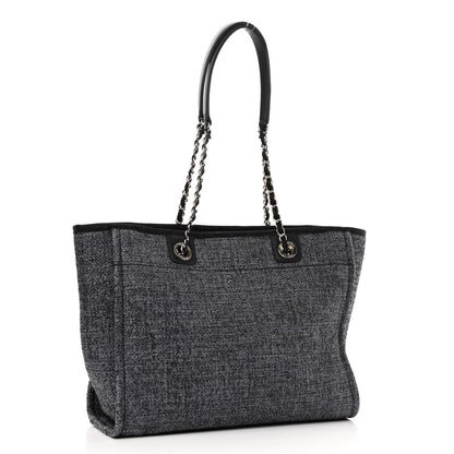 Chanel Woven Straw Raffia Small Deauville Tote Charcoal 3 of 10