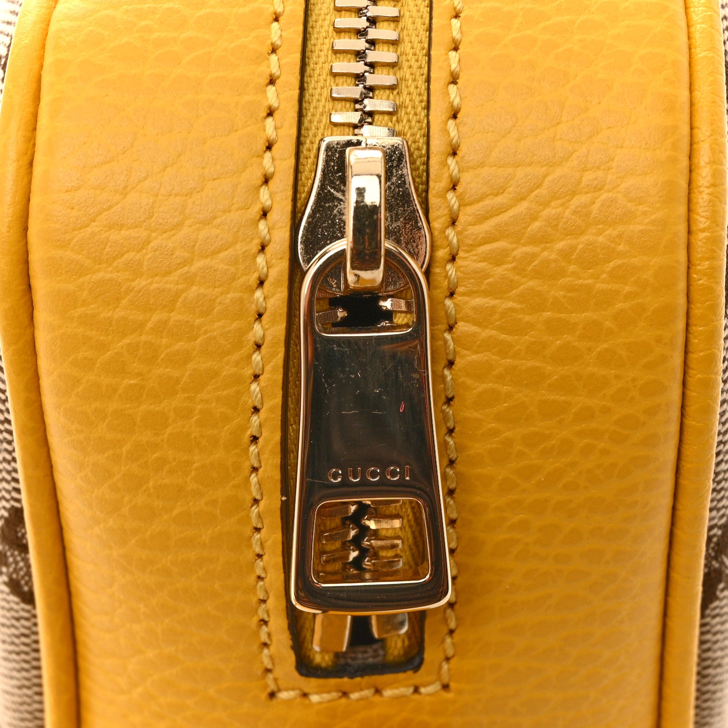 Gucci Monogram Dollar Calfskin Mini Bree Messenger Bag Beige Ebony New Buttercup 11 of 11