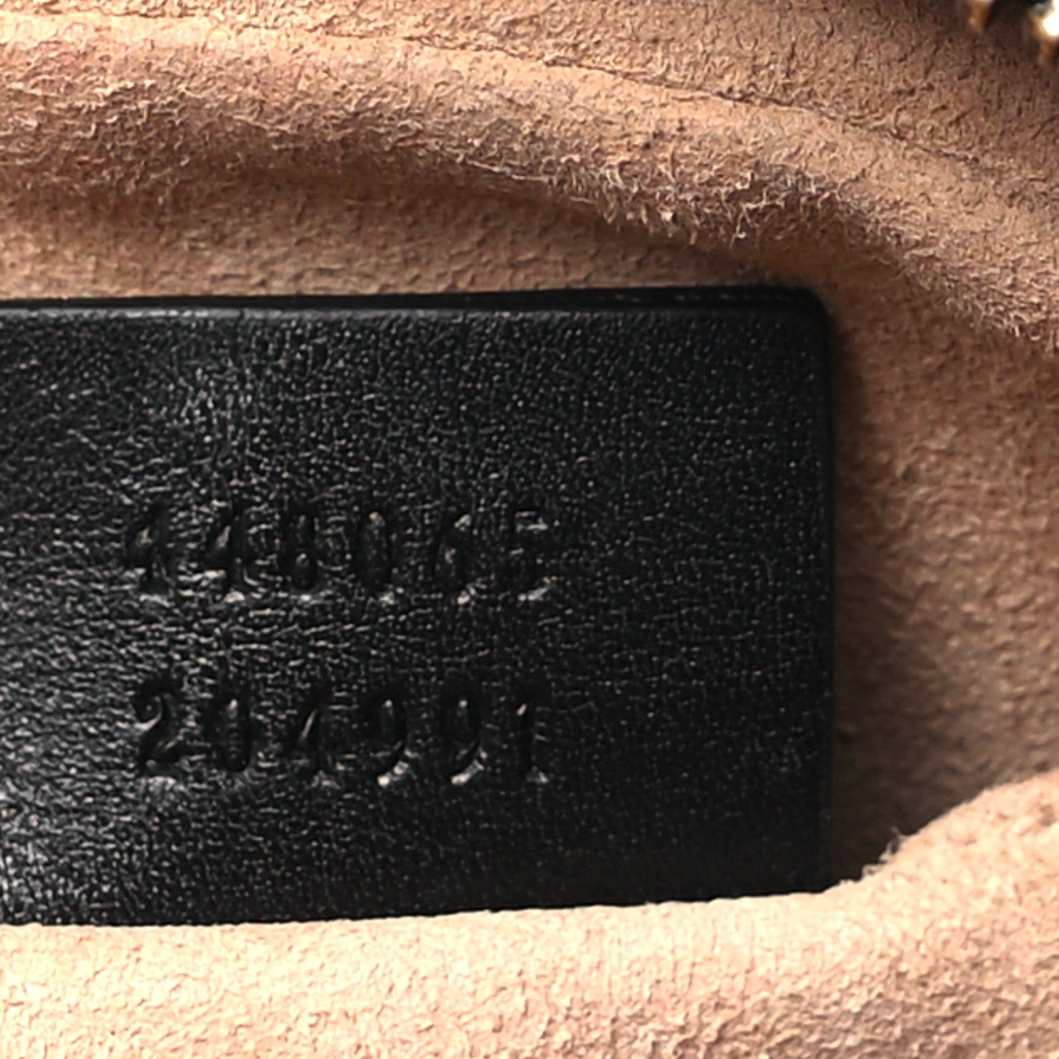 Gucci Calfskin Matelasse Mini GG Marmont Chain Shoulder Bag Black 7 of 10