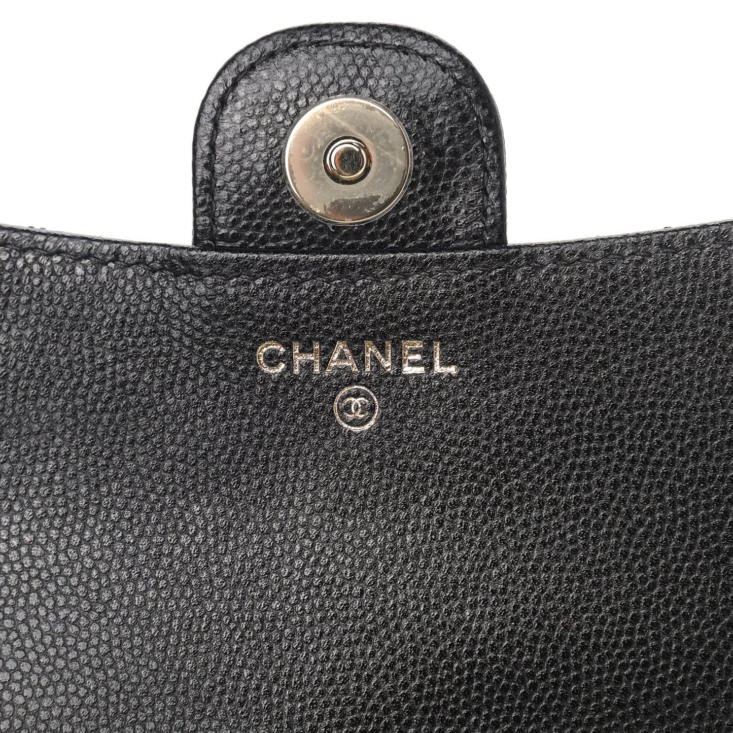 Caviar Quilted Flap Phone Holder With Chain Black