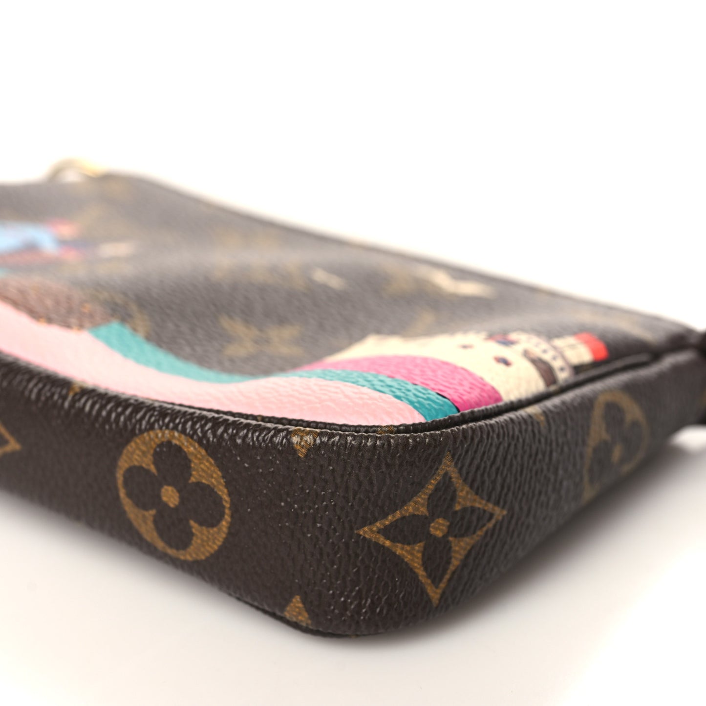 Monogram 2016 Christmas Animation Mini Pochette Accessories Rose Ballerine