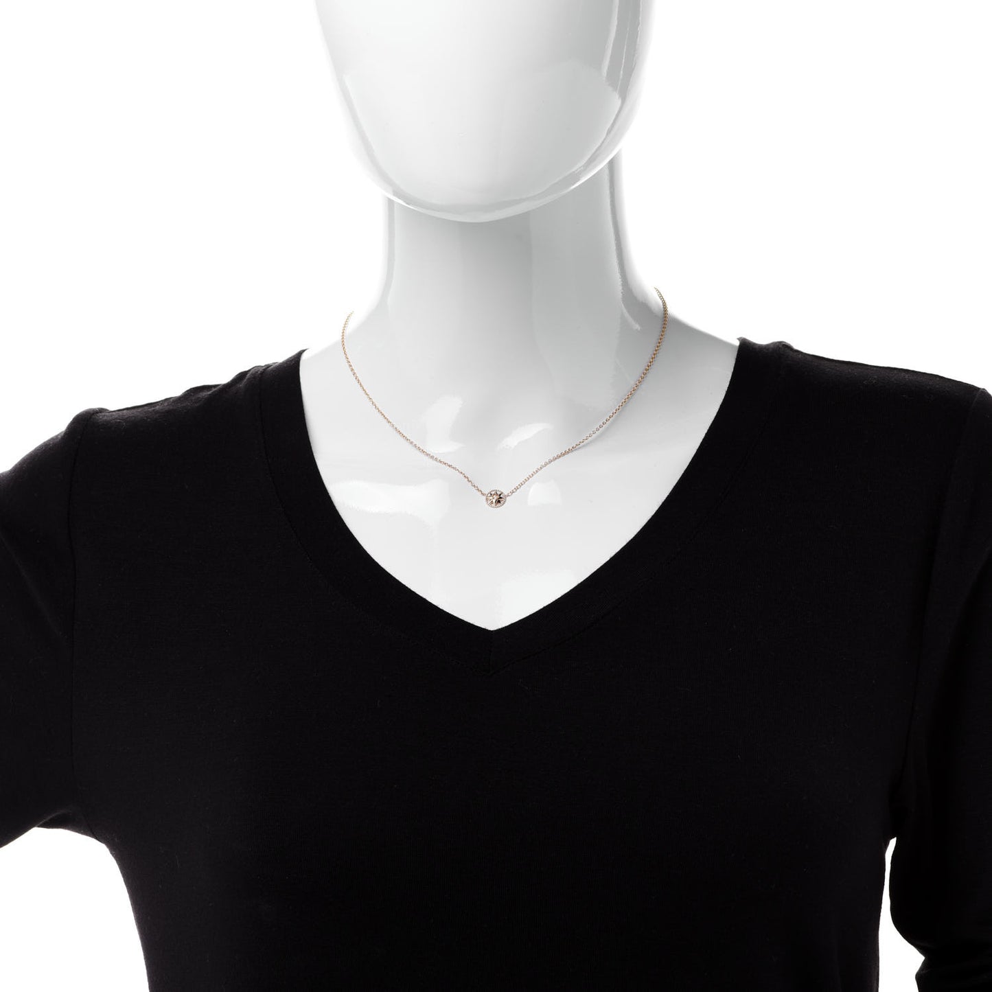 18K Yellow Gold Diamond XS Rose Des Vents Necklace